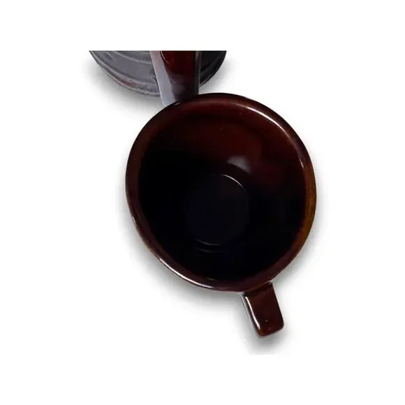 Vintage Brown Glazed USA Pottery Pitcher and Mug Set Mid Century Modern - Picture 4 of 9